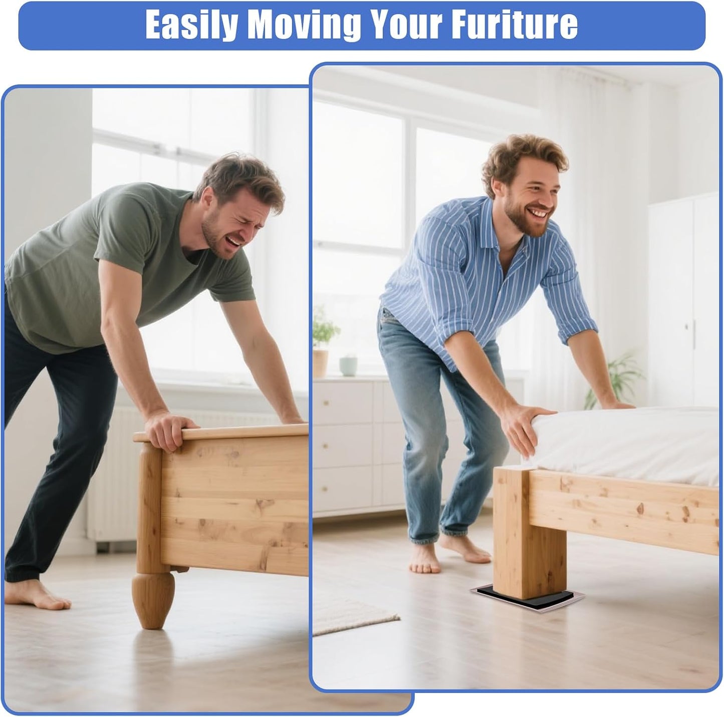 8 Pack Furniture Sliders for Carpet, 8-1/5"x 5-1/2" Large Furniture Sliders, Sliders for Furniture on Carpet Surface, Make Heavy Furniture Moving a Breeze!