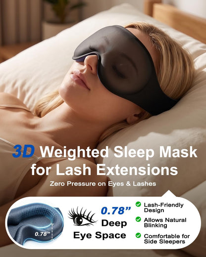 Weighted Eye Mask for Sleeping, 100% Blackout Sleep Mask for Women and Men