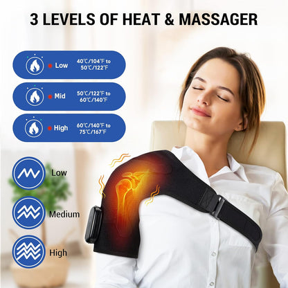 Shoulder Heating Pad with Massage , Shoulder Massager for Pain Relief