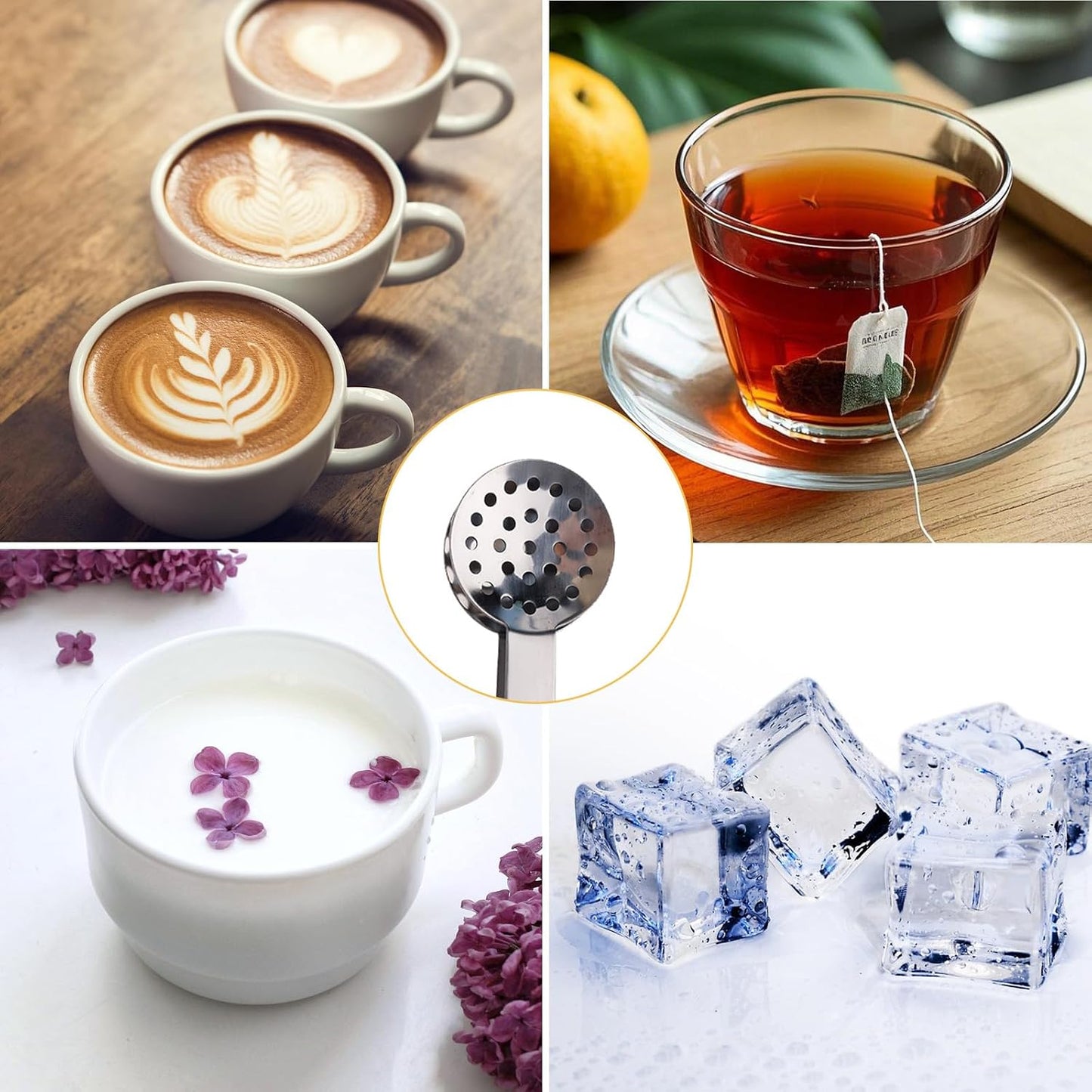 2pcs Stainless Steel Tea Bag Squeezer Tongs, Premium Metal Teabag Strainers Multi-Use Practical Spoon Clip Filters Accessories Supplies for Drinkers Lovers Gifts (Silver)