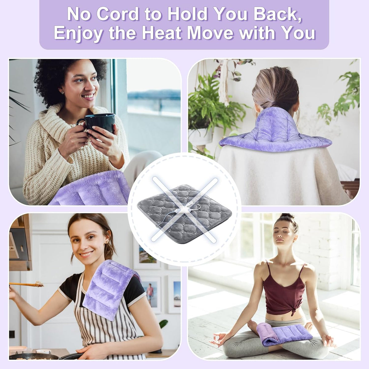 SuzziPad Microwave Heating Pad for Muscle Soreness Fatigue, 7"X16", Gray