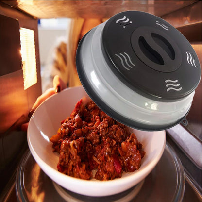 Microwave Splatter Cover Vented for Food, Microwave Plate Cover Splatter Guard & Colander, Fruit Vegetables Drainer with Hook Hole, Dishwasher-Safe,BPA-Free Silicone & Plastic (Black)