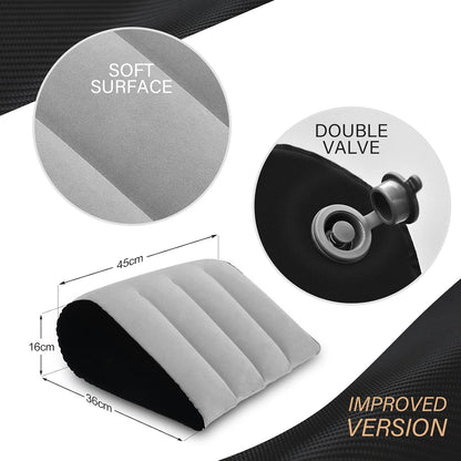 Prosixtoy Portable Wedge Pillow Inflatable Cushion - Body Positioners Lightweight Wedge Pillow for Sleeping, Leg Elevation, Use in Bed, Travel, Camping, Fast Inflating Deflation (Grey)