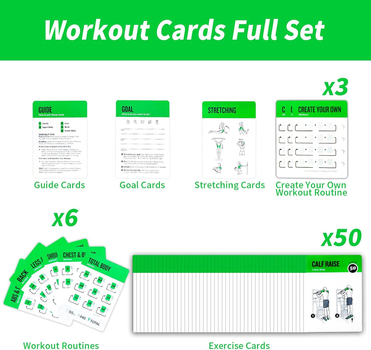 Half Balance Ball Workout Cards, 62 Exercises Cards Deck Large Size 5" x 3.5" Fitness Cards for Women & Men, Beginner Fitness Guide to Training Exercises at Home or Gym
