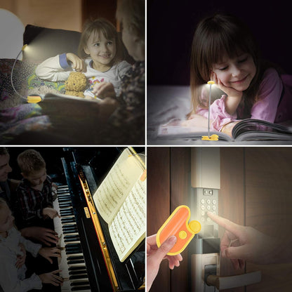 BIGMONAT Rechargeable Book Reading Light in Bed,Dimmable Warm/White Book Light for Kids,Multi Colors Portable LED Reading Lamp with Rotary Light Neck,Wireless Clip on Reading Light for Student(Green)