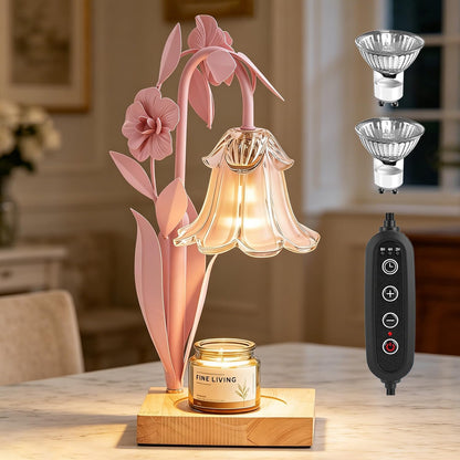 Candle Warmer Lamp with Timer Dimmer, Adjustable Height Flower Candle Lamp Warmer, House Warming Gifts New Home Decor, Mothers Day Birthday Gifts for Women Mom Sister, Wax Melt Warmer for Jar Candles