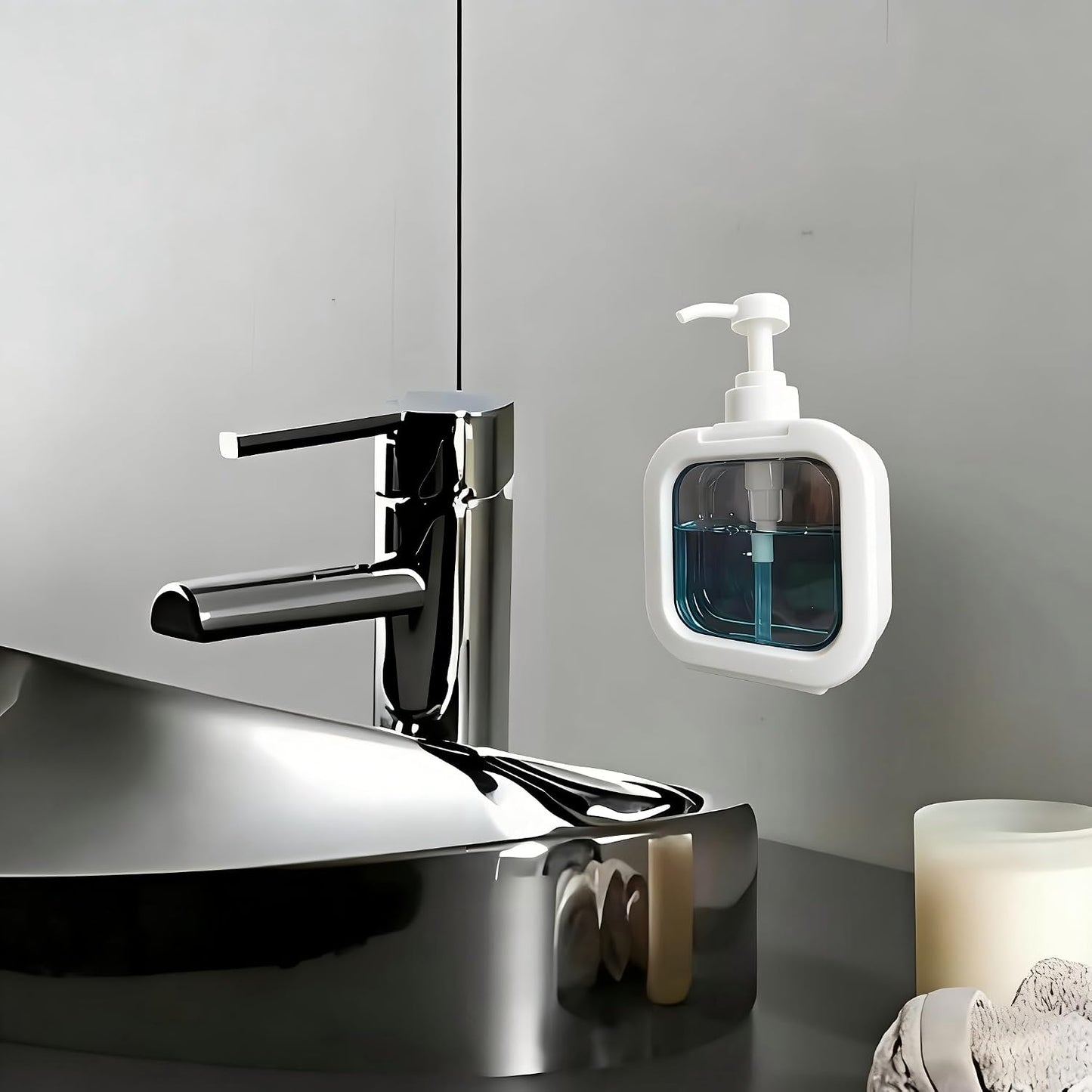 Hand Soap Dispenser Bathroom, Shower Soap Dispenser Wall Mounted, Dish Dispenser for Kitchen, Shampoo and Conditioner Dispenser with Pump and Labels (Black)