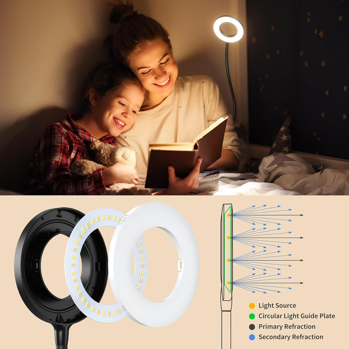 Dim Book Lights for Reading at Night,USB Goose Reading Lights for Books in Bed Headboard,LED Night Lights Plug into Wall,Adhesive Wall Lights for Bedroom,Portable Plug in Wall Sconces Hardwired,1 Pack