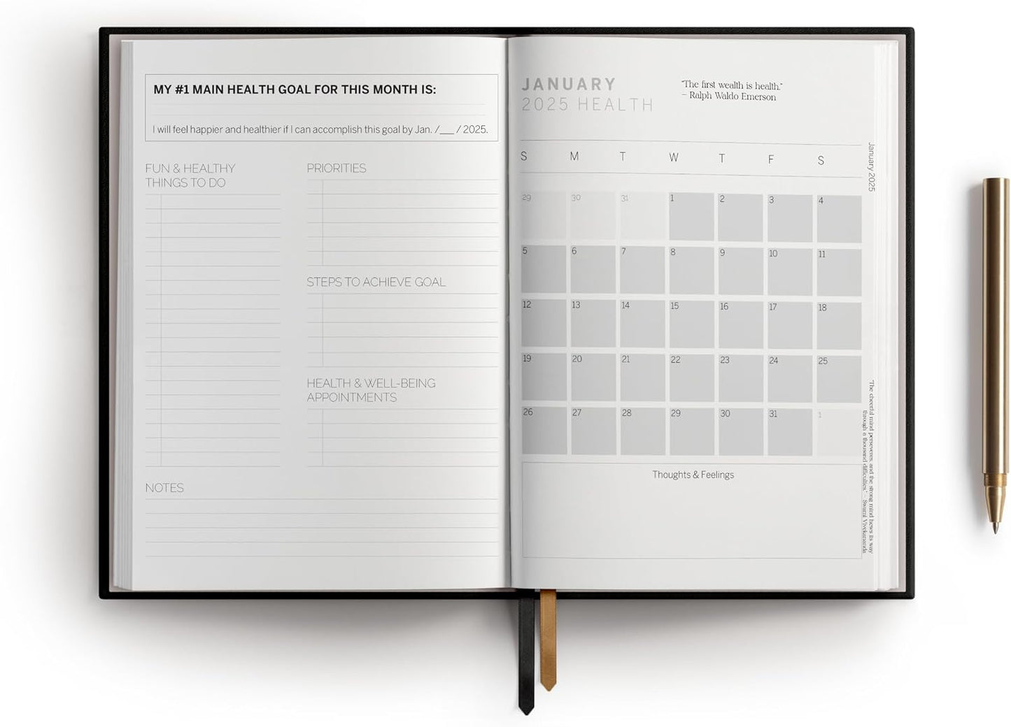 Self Care Journal 2026 - Stress Relief Happiness Wellness Planner 2026 - Food, Fitness, Mental Health Wellness Journal Self Care Planner 2026 - Self Love Positivity Gratitude Journal for Women and Men (Blue)