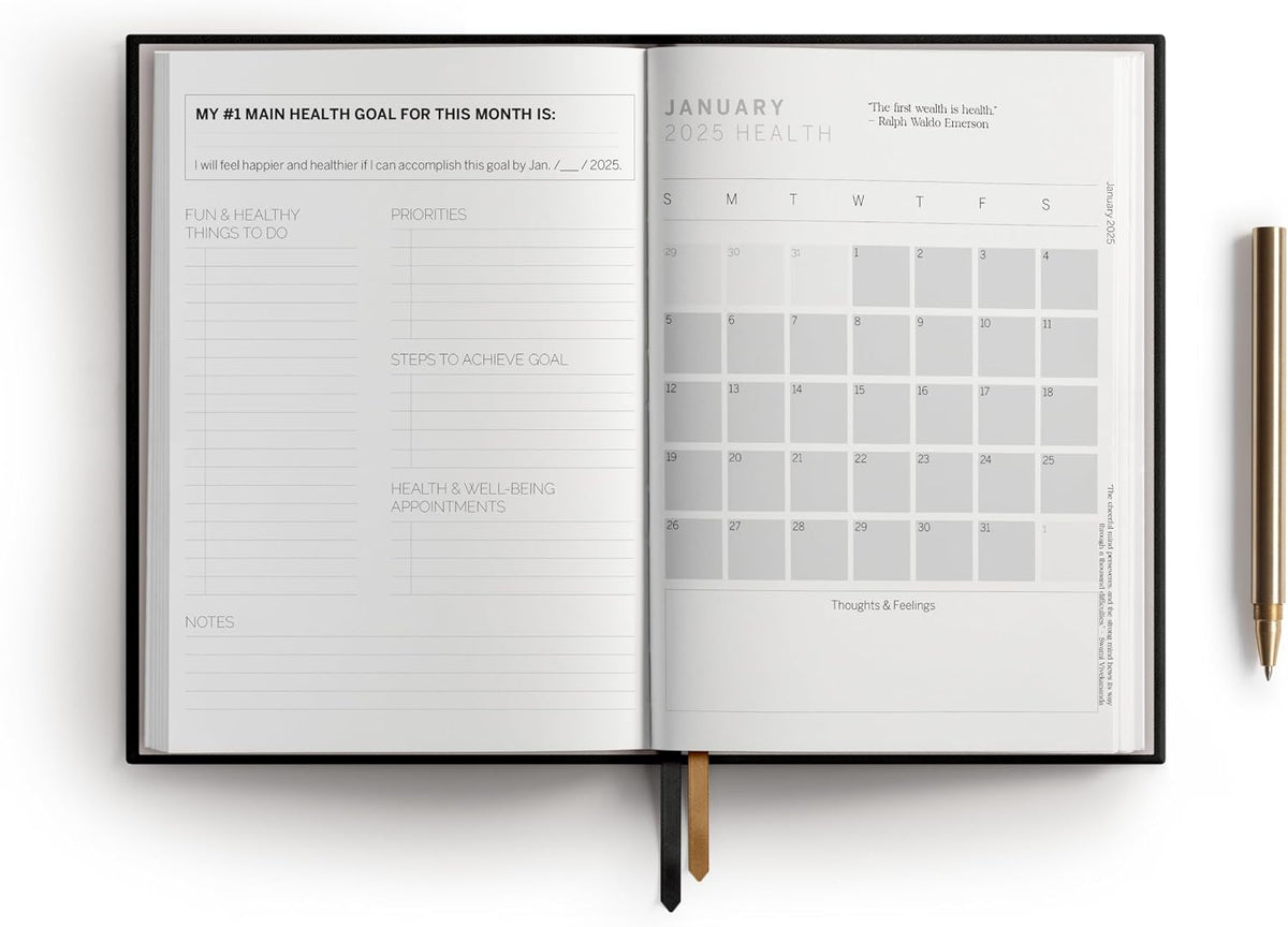 Self Care Journal 2026 - Stress Relief Happiness Wellness Planner 2026 - Food, Fitness, Mental Health Wellness Journal Self Care Planner 2026 - Self Love Positivity Gratitude Journal for Women and Men (Blue)
