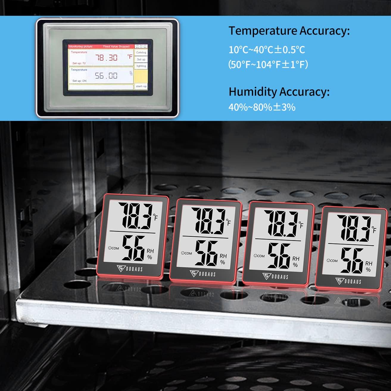 DOQAUS Digital Hygrometer Indoor Thermometer Humidity Meter, Black | Mini Room Thermometer, 5s Fast Refresh, Accurate Temperature and Humidity Monitor for House, Baby Room, Greenhouse, Incubator