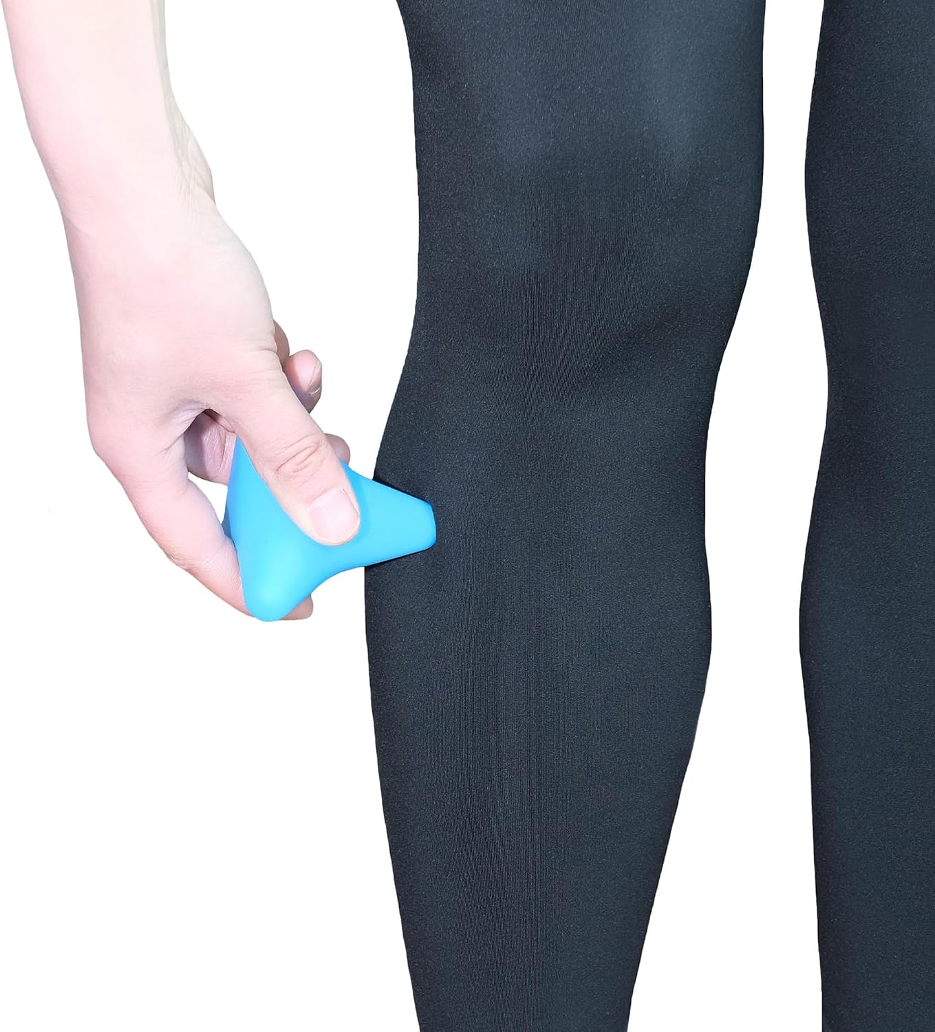 Manual Trigger Point Massage Tool Small Massager Ball 3″×2.6″ Blue | For Deep Tissue Myofascial Release Physical Therapy Plantar Fasciitis Pain Relief Muscle Knot Psoas Hip Flexor Iliacus
