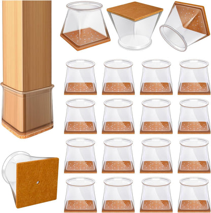 VIUME 24 Pcs Chair Leg Floor Protectors for Hardwood Floors Round | Silicone Covers Felt Pads Furniture Leg Caps Anti-Scratch Reduce Noise Fit (1-5/16" to 2")