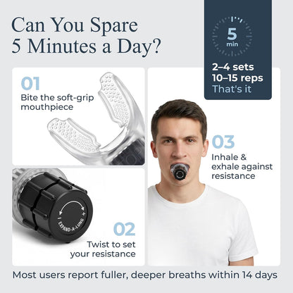Expand-A-Lung | (2 Pack) Breathing Exercise Fitness Trainer | Inspiratory Muscle Strength Tool | Breathe Easier with Stronger Lungs | Dual-Way Inhale-Exhale Adj. Resistance Settings