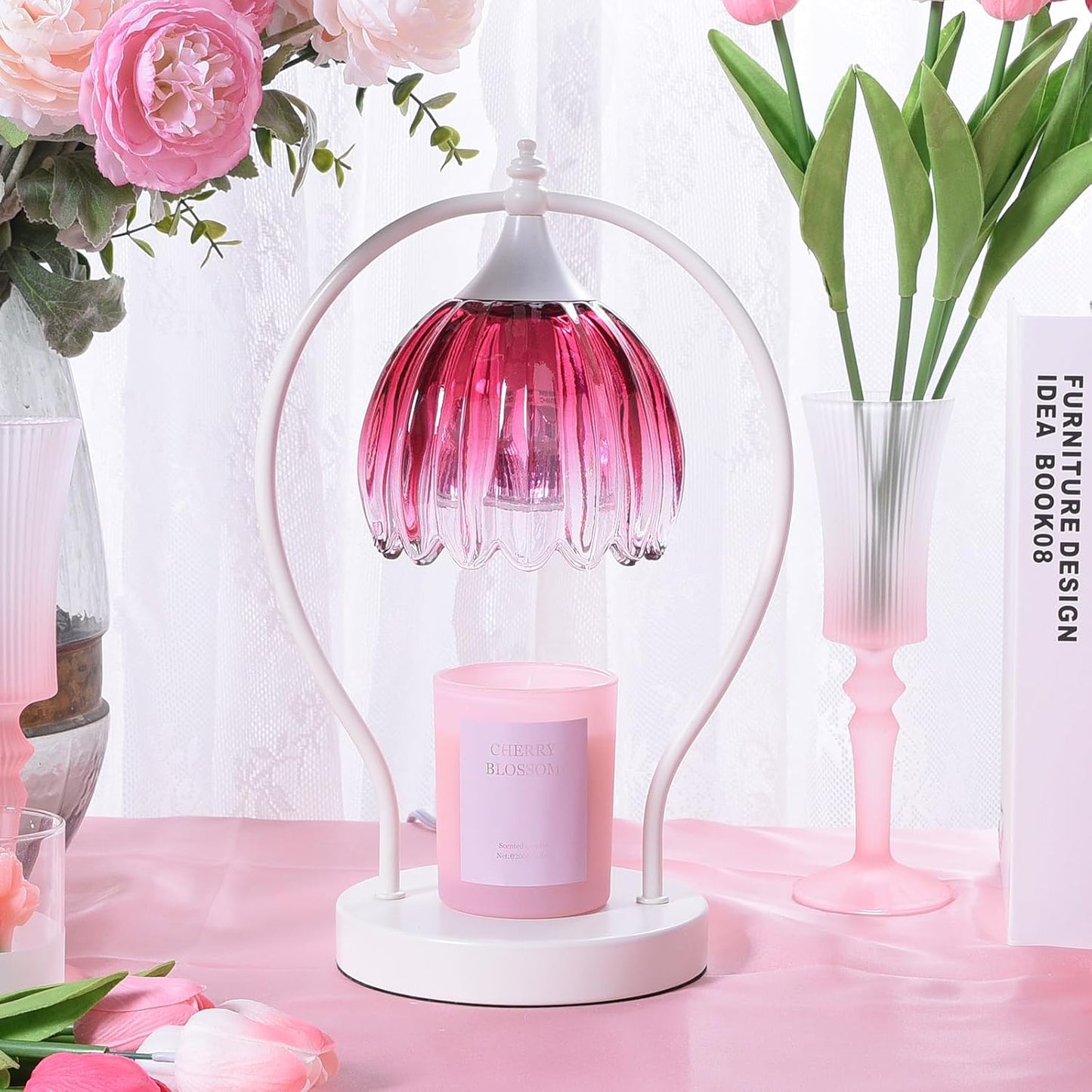 GOODBUY Candle Warmer Lamp with Timer Dimmable: Electric Candle Warmer Birthday Gifts for Women Mom - Candle Lamp Warmer House Warming Gifts New Home Decor - Wax Warmer for Jar Candles with 2 Bulbs