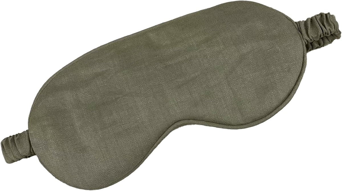Eye mask Pure Linen Sleep Mask with Elastic Band, No Pressure On Eyes,Side Sleeper Eye Cover Organic Cotton Core Blindfold,Napping & Yoga Travel Essentials (Natural)