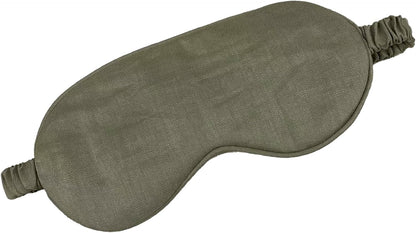 Eye mask Pure Linen Sleep Mask with Elastic Band, No Pressure On Eyes,Side Sleeper Eye Cover Organic Cotton Core Blindfold,Napping & Yoga Travel Essentials (Natural)