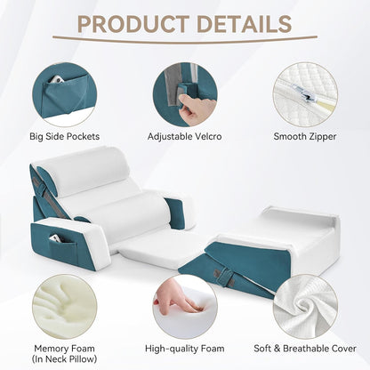 Yojoker Leg Elevation Pillows for Swelling, Memory Foam Wedge Pillow for Legs Blood Circulation, Leg Elevation Pillows for After Surgery, Knee Wedge Pillow for Sleeping Back Hip Ankles Relief