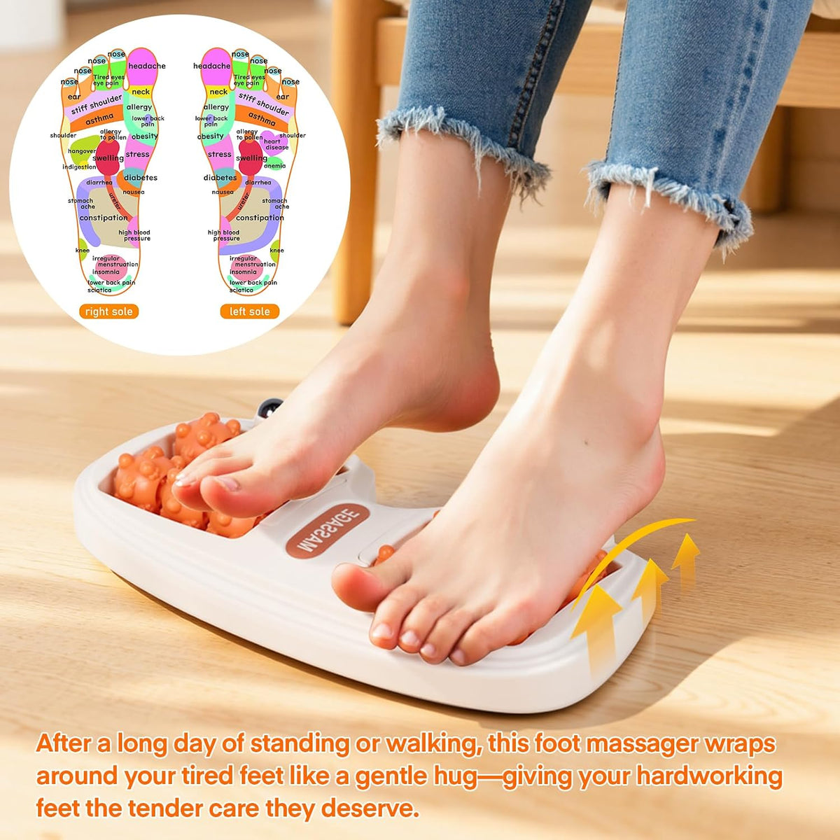Meifuly Double Foot Massage Roller for Plantar Fasciitis, Portable Dual Foot Roller Tool for Home Use(Purple)