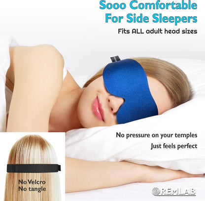 Eye Mask for Sleeping Women and Men, Eye Covers for Sleeping, Eye Mask Sleep Blind Fold Cover, Comfortable Cooling Padded Memory Foam Airplane 3D Blindfold Night Masks (Slumber Blue)