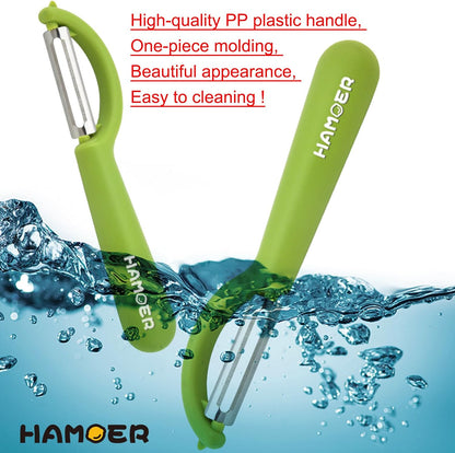2Pack Swivel & Julienne Peeler Set Ergonomic Black Grip,420 SS Blade | Modern minimalist handle,Simple structure,Multifunctional,Cartorya peeler,Blade guard
