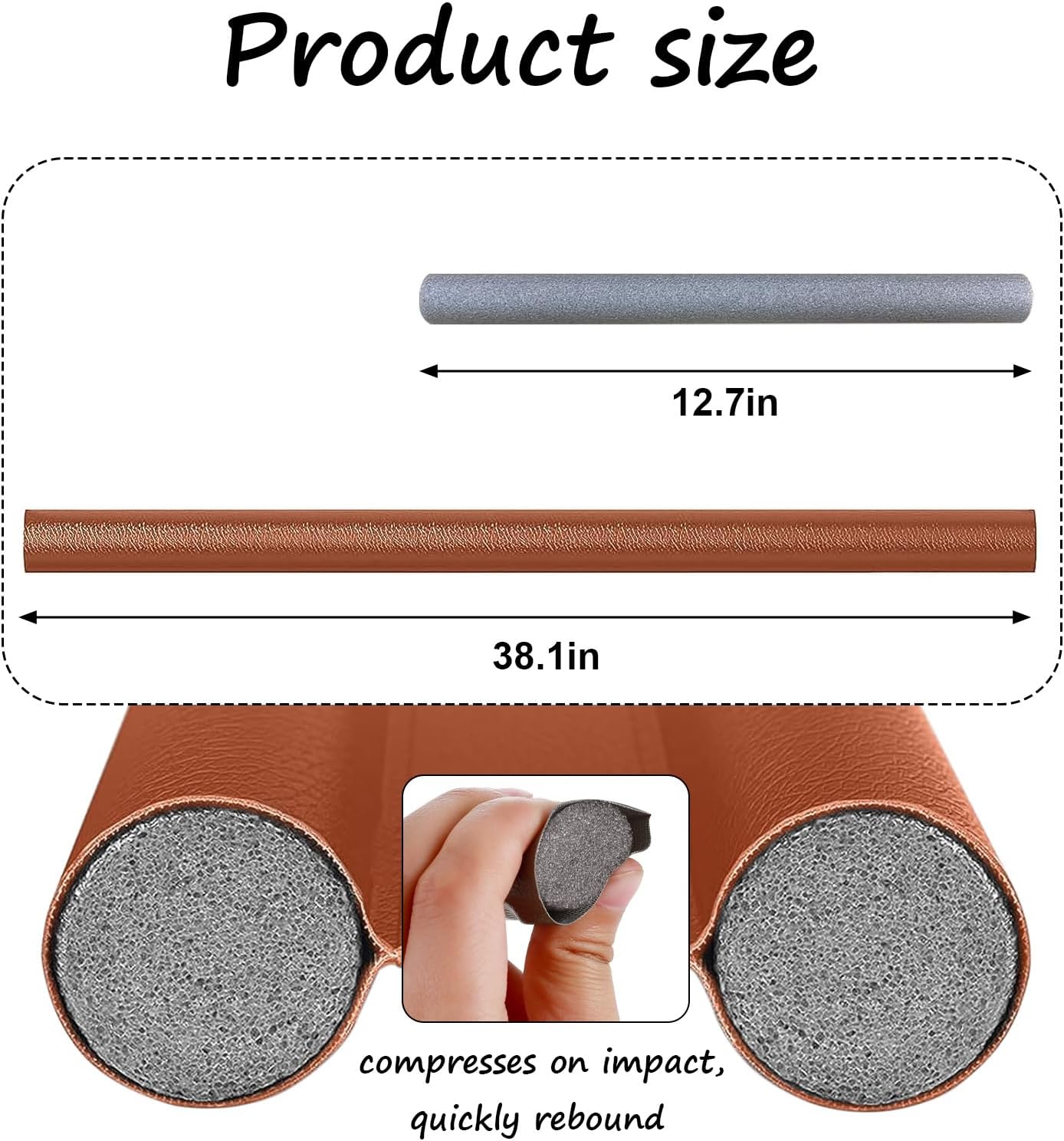 Wanheart Under Door Draft Stopper 38 Inch, Door Sweep for Bottom of Door | Draft Blocking, Small Gap Fit, Trim to Size, No Adhesive, Wipeable Cover