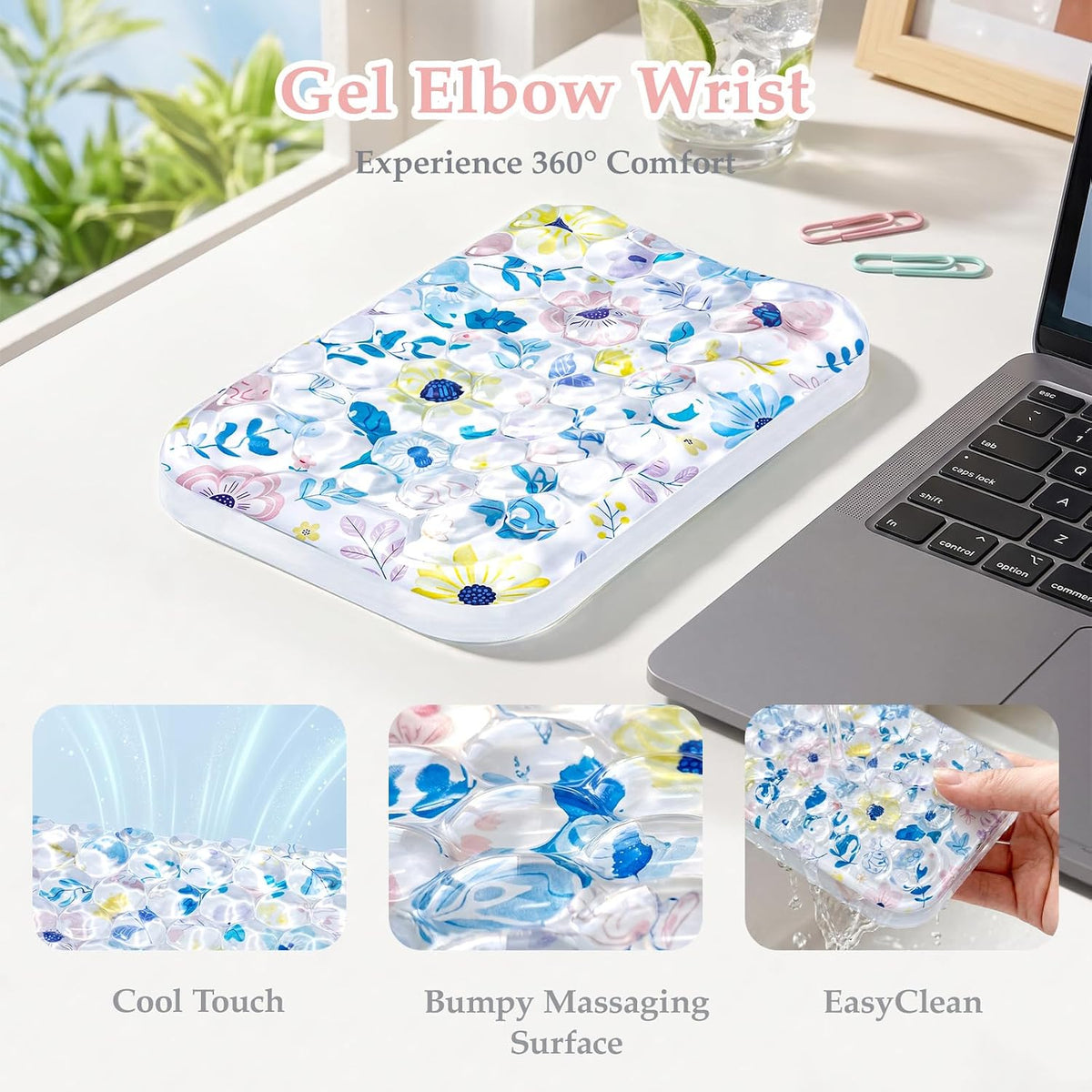 Ospelelf Ergonomic Elbow Pad, Gel Keyboard Wrist Rest Support for Office Desk Chair, Arm Wrist Pad for Typing Pain Relief