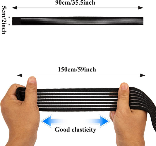 4Pack Elastic Ice Pack Straps,35.5" x 2" Reusable Fastening Bands | Soft and Comfortable, Adjustable Extension Straps,Cold and Hot Therapy,Ideal for Elbow,Thigh,Calf,Waist,Knee,Ankle,Shoulder