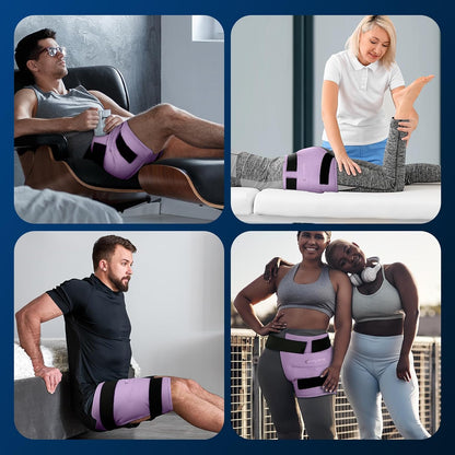 Comfytemp Hip Ice Pack Wrap for Sciatica Pain Relief, Hip Replacement Kit After Surgery, Reusable Gel Ice Pack for Injuries, Hot Cold Compress Recovery Items, Fathers Day Dad Gifts for Men, Blue (S/M)