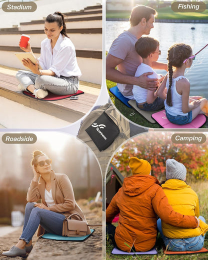 Sportneer Sitting Pad, 0.13lbs Lightweight Waterproof Folding Seat Pad for Backpacking, 15.75'' x 15.75'' Portable Camping Seat Mat for Hiking, Picnics & Outdoor Use