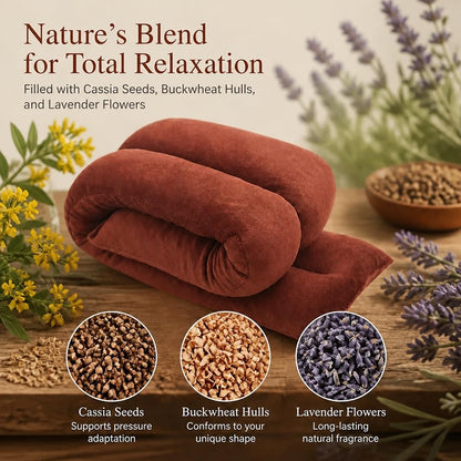 Microwavable Neck Shoulder Heating Wrap with Lavender | Natural Herb Filling, Reusable