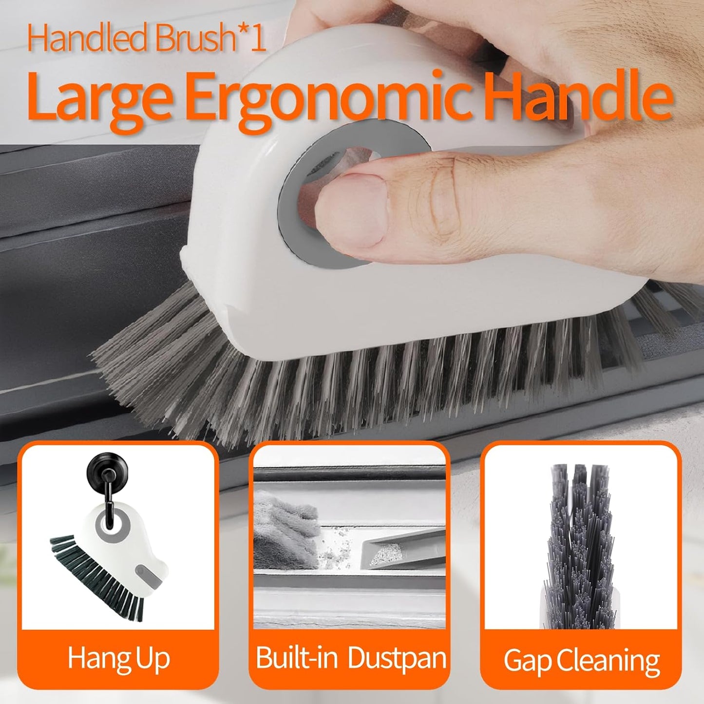 13Pcs Window Track Cleaning Tools - Sliding Door Track Cleaner Kit | Window Sill Cleaner for Door, Tile, Shutter, Corner, Grout, Sink