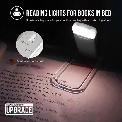EGWASER Book Light for Reading in Bed, USB Rechargeable Clip on Book Lights, 3 Brightness Adjustable Dimmable Bookmark Light for Eye-Protection, Reading Lamp for Bookworms, Travel (Dark Green)