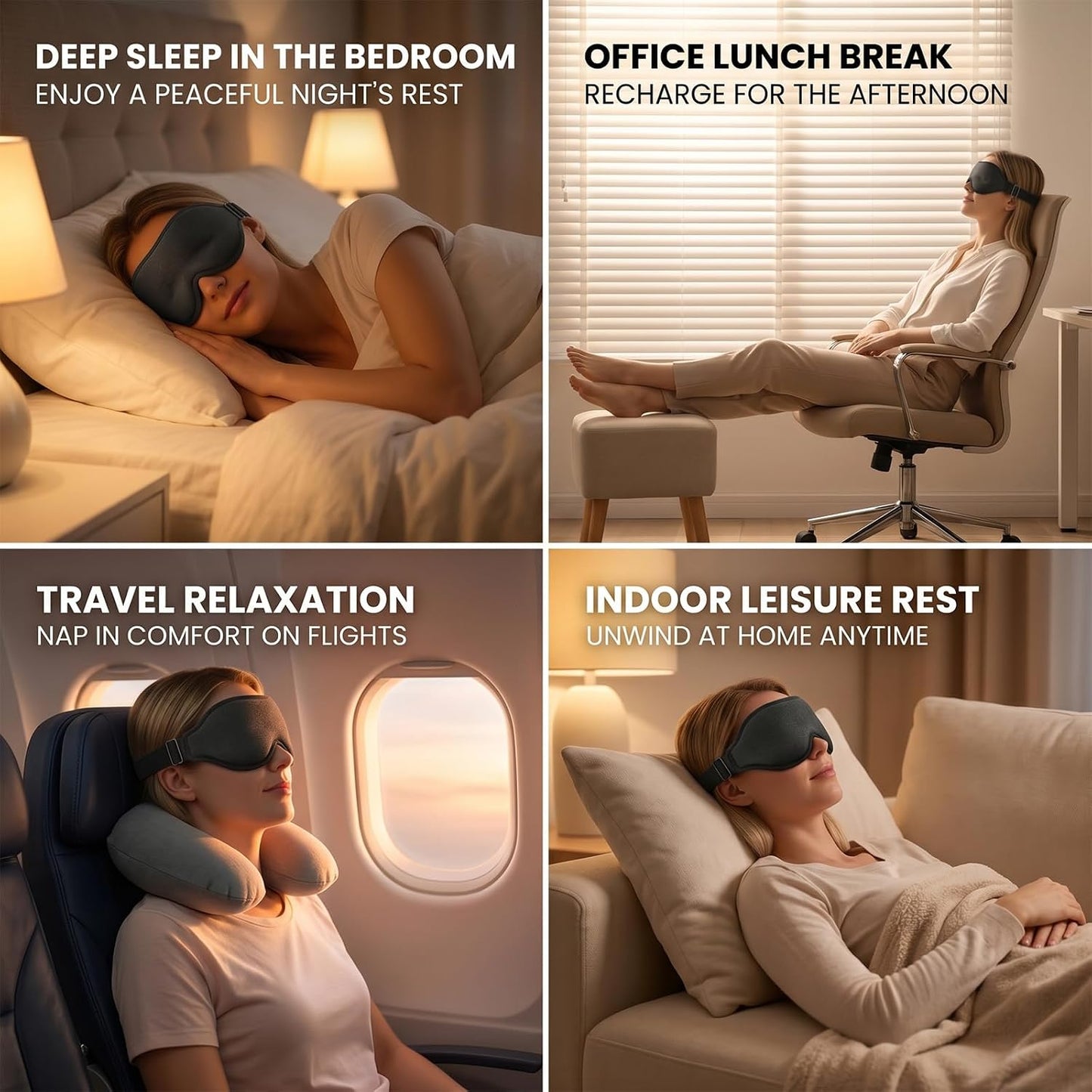 3D Cooling Gel Eye Mask for Migraines and Puffy Eyes, Cold/Heat Therapy for Dry Eyes and Sinus Pressure, 100% Blackout Sleep Mask for Side Sleepers, Adjustable Contoured Blindfold with Travel Pouch