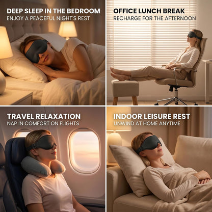 3D Cooling Gel Eye Mask for Migraines and Puffy Eyes, Cold/Heat Therapy for Dry Eyes and Sinus Pressure, 100% Blackout Sleep Mask for Side Sleepers, Adjustable Contoured Blindfold with Travel Pouch