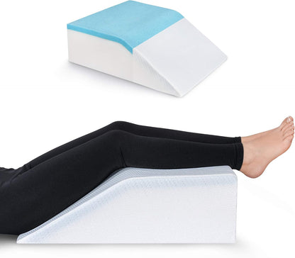 Ebung Memory Foam Leg Elevation Pillow - Support Pillow to Raise Feet for Better Elevation, Circulation, Leg Swelling Wedge Design for Comfort and Recovery