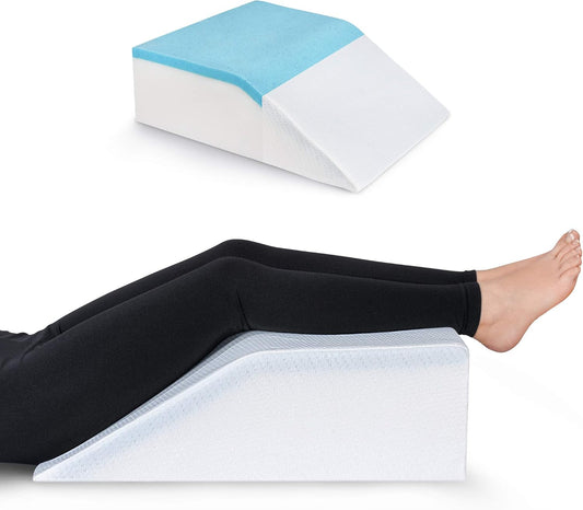 Ebung Memory Foam Leg Elevation Pillow - Support Pillow to Raise Feet for Better Elevation, Circulation, Leg Swelling Wedge Design for Comfort and Recovery