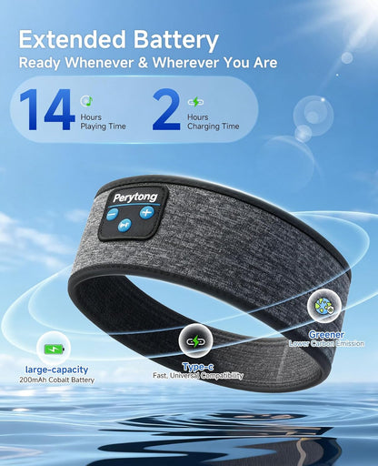 Sleep Headphones | Bluetooth 5.4 Headband | Wireless Earbuds Earphones Sweat Resistant with Ultra-Thin HD Stereo Speaker, Headphone Band for Side Sleepers Workout Running Tech Gadgets Unique Gifts