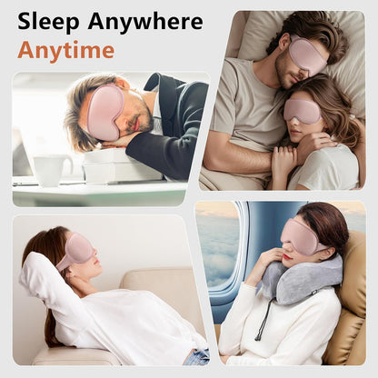 Sleep Mask for Side Sleeper Women Men, Eye Mask for Sleeping Light Blocking, 3D Contoured Cup Sleeping Mask, Soft Breathable Sleep Eye Mask with Adjustable Elastic Strap for Travel (Pastel Blue)