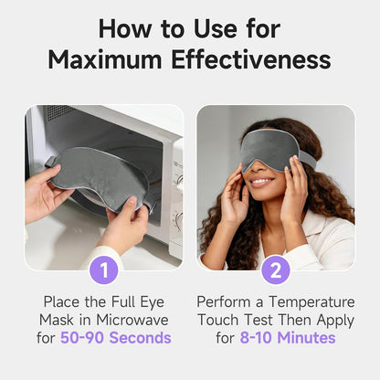 Umisleep Heated Eye Mask, Microwavable Moist Heat, Warm Compress, Purple