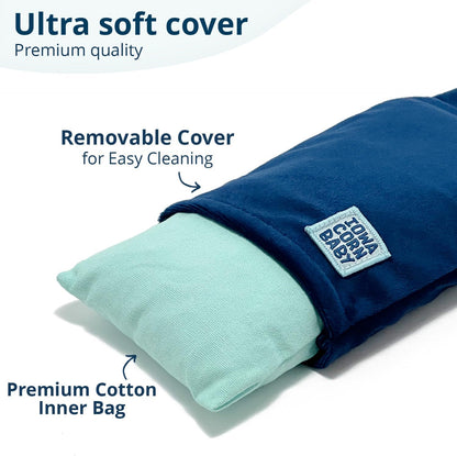Mini - Microwavable Heating Pad & Reusable Cold Pack - Weighted Heating Pad for Cold Hands, Sore Neck, Achy Wrists - 4” x 8” - 1 lb (Oasis Blue)