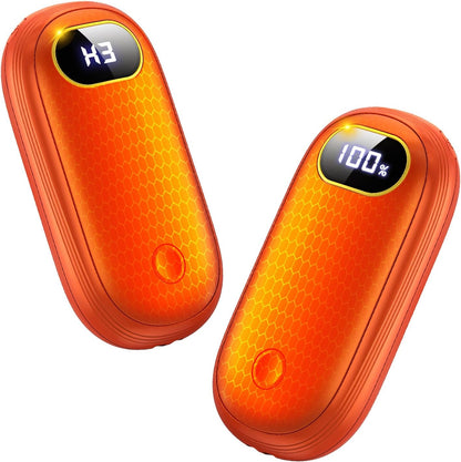 Electric Hand Warmers Rechargeable with Flashlight, LED Display, 17Hrs Warmth, Dual-Side 4 Levels Fast Heating Portable Pocket Heater for Hunting, Camping, Golf, Outdoor, Gifts for Women/Men