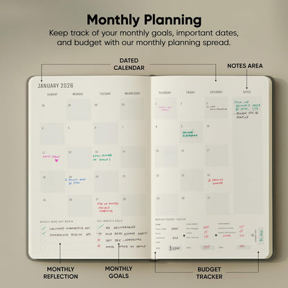 Dated, 2026 Planner, 5.8” x 8.3” - The #1 Productivity Planner to Achieve Your 2026 Goals - Planner 2026-2027 by PRODUCTIVITY STORE (A5, GREY)