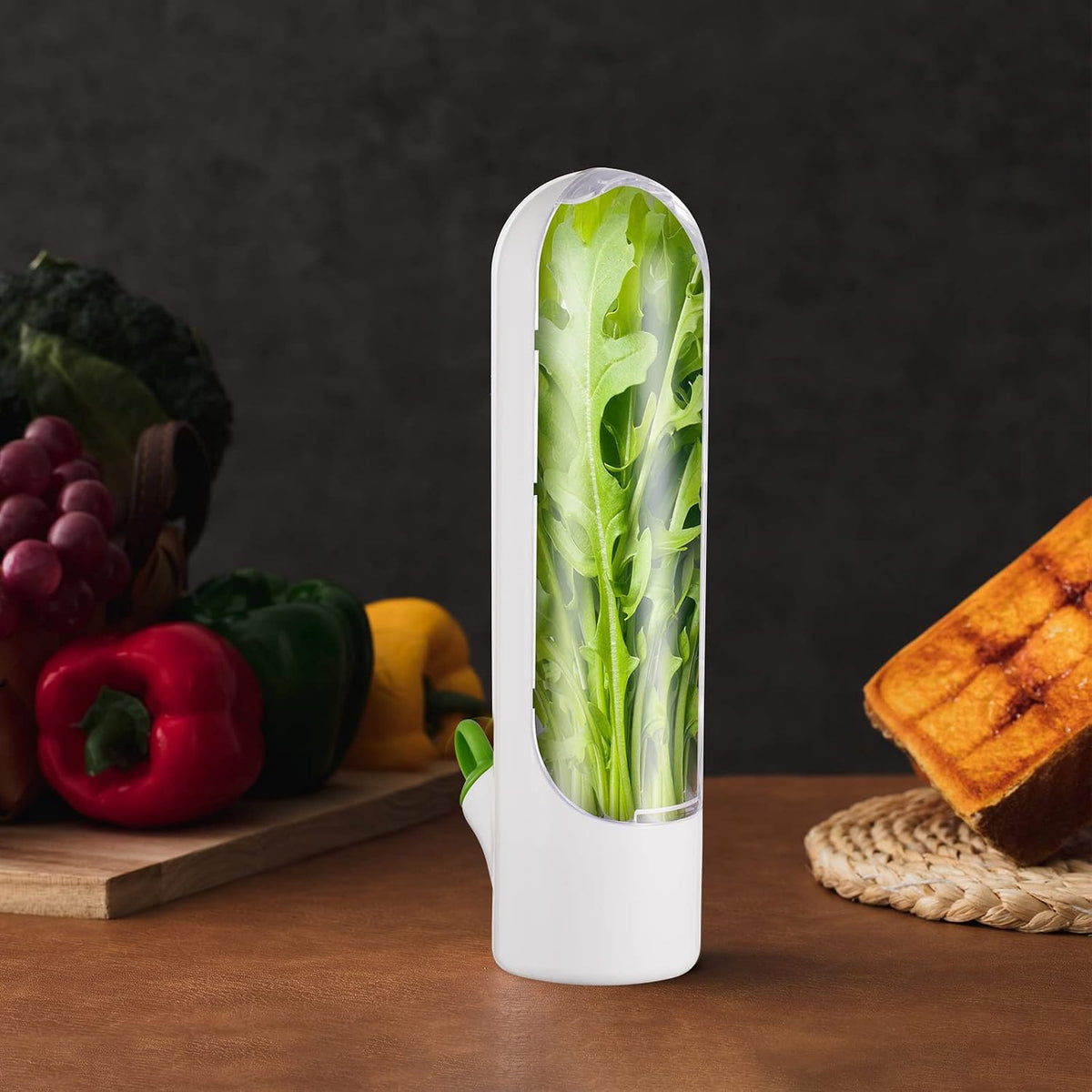 Lallisa Herb Saver Pod Herb Keeper Vegetable Fresh Cilantro Containers for Refrigerator Keeping Bottle Herb Preserver for Mint Fridge Storage, Keeps Greens Fresh for 2-3 Weeks