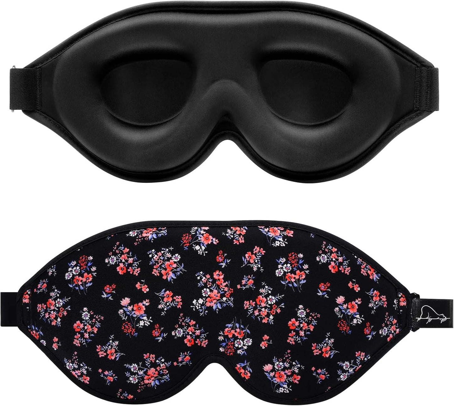 ALASKA BEAR Memory Foam Sleep Mask, Contoured Eye Cups for Women Men, Blue | Soft 3D Blackout Eye Mask for Sleeping, No Pressure on Eyelids and Eyelashes Protection, Earplugs Set