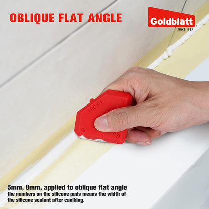 Goldblatt Grout Removal Tool with 3 Stainless Blades, Caulk Scraper Remover | Caulk Remover Tool, Grout Scraper, 3 Metal Blades + 3 Finishing Tool, Multi-angle Smoothing, for Silicone on Tub & Sink