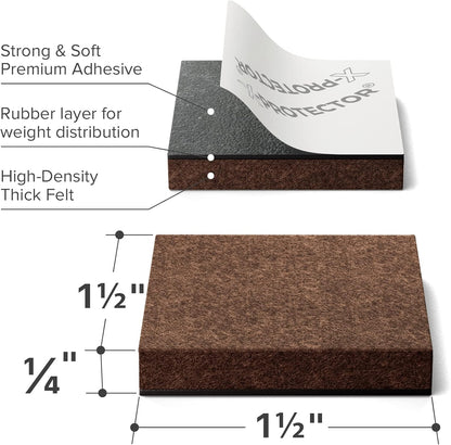 16 Heavy-Duty Felt Furniture Pads 2” 1/4” Thick X-Protector Round Felt Pads | Furniture Feet - The Best Felt Floor Protectors for Furniture to Prevent Scratches. Protect Your Hard Floor! (Beige)