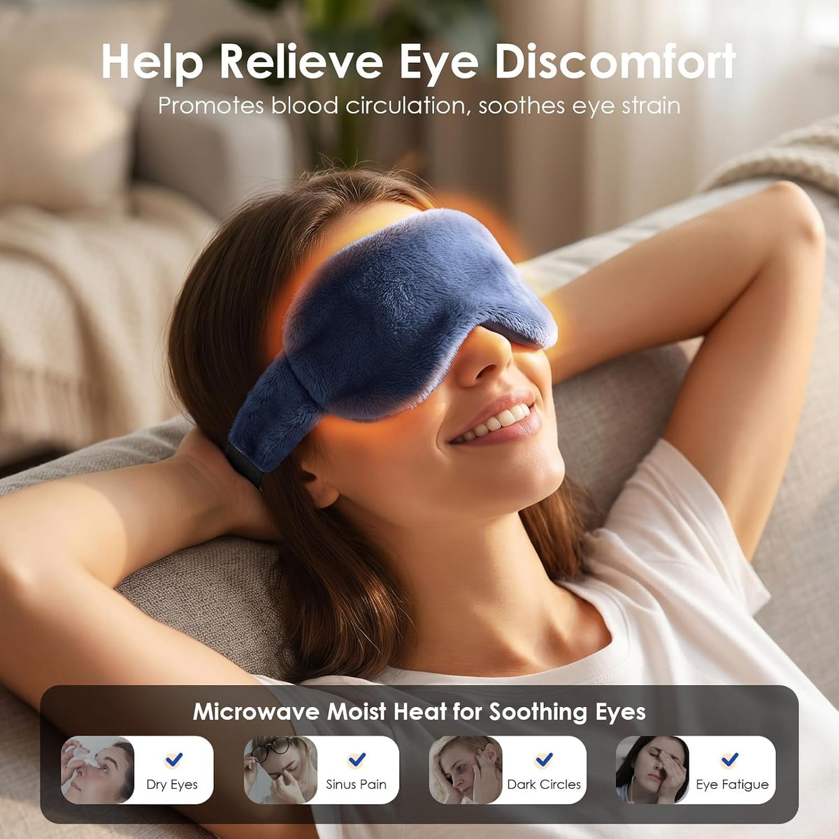 MORLIDEN Heated Eye Mask for Dry Eyes & Stye - Microwavable Warm Compress