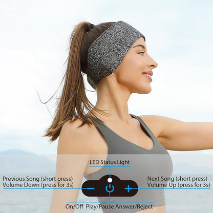 2-Pack Sleeping Headphones,18 Hour Playtime,Adjustable Bluetooth Headband，Ideal for Running, Workouts, Insomnia Sufferers, Travel, and Meditation