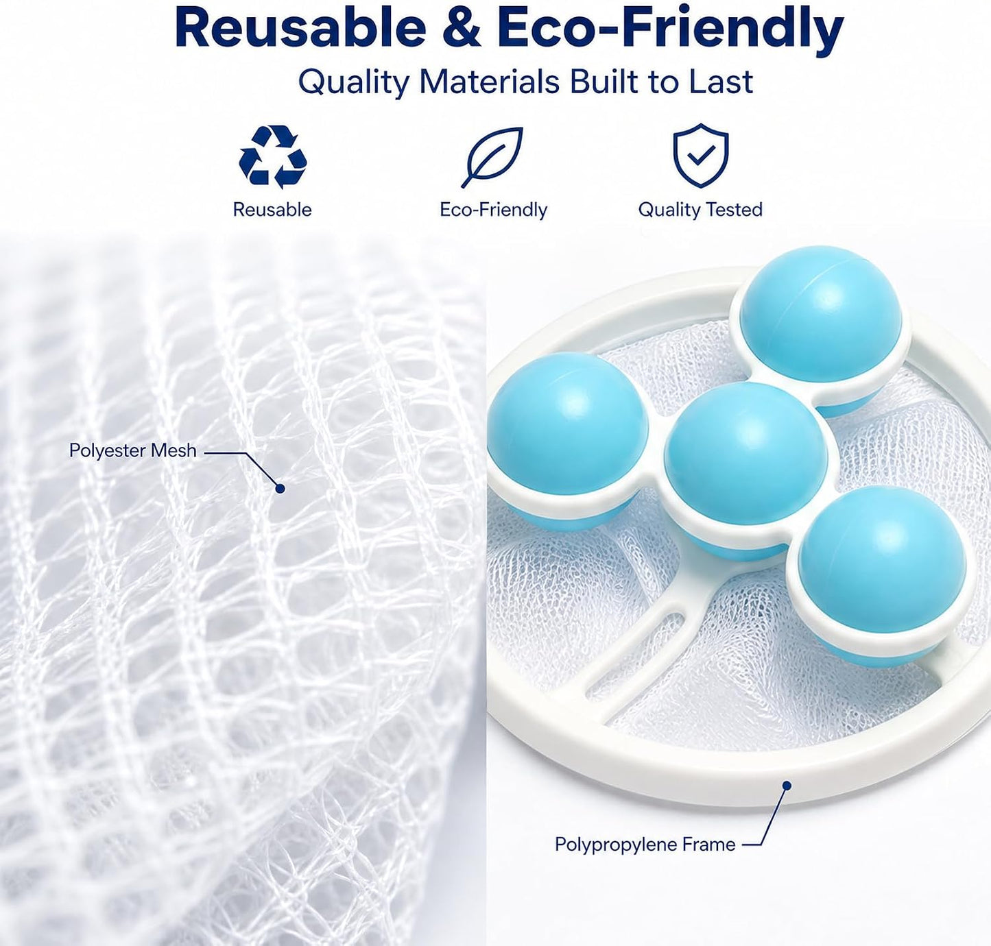 3PCS Washing Machine Hair Filter Mesh Bags, Reusable Floating Mesh Laundry Filter Bags, Washing Machine Lint Catcher for Laundry